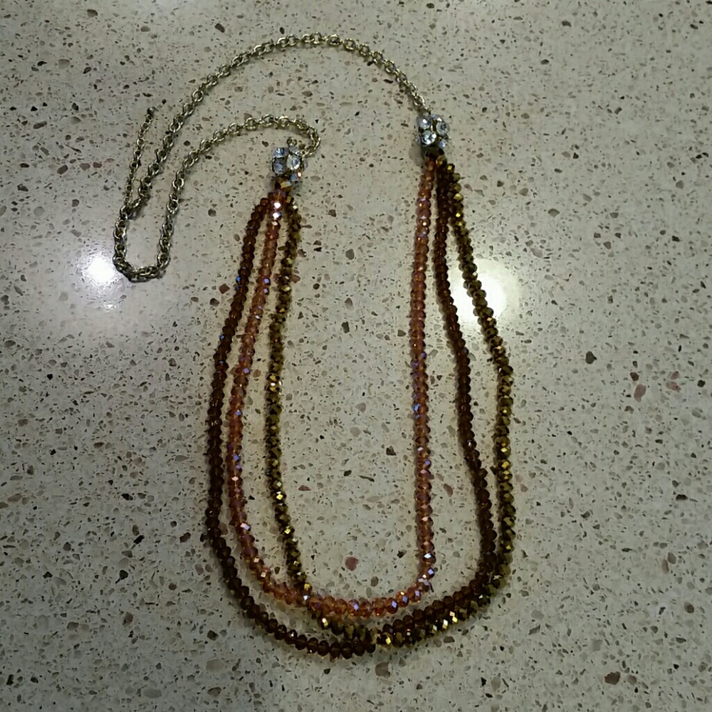Sparkley Gold-tone Necklace, EUC